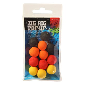 Giants Fishing Penové plávajúce boilies Zig Rig Pop-Up 10mm mix color,12ks