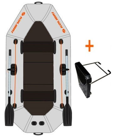 Čln Kolibri K-240 TP šedý, pevná podlaha + držiak