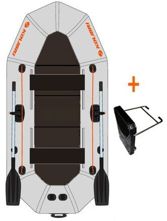 Čln Kolibri K-290 TP profi šedý, pevná podlaha a držiak motora