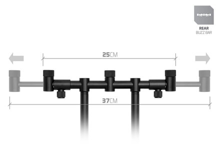 Zadná Flexi hrazda pre 3 prúty Delphin RPX / ProMAX BW - 25-37cm