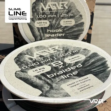 VAGNER Nadväzcová šnúra Hook Leader Camo Multicolor (25m)