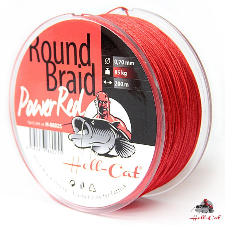 Pletená šnúra Hell-Cat Round Braid Power Red 200m