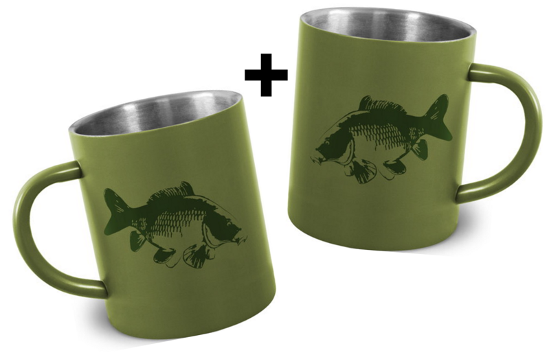 Nerezový hrnček Delphin CARP - 300ml zelený 1+1 Nerezový hrnček Delphin CARP - 300ml zelený 1+1