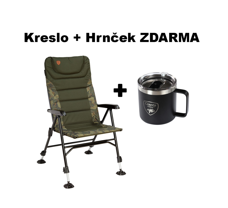 Giants Fishing Kreslo Chair Long Back + nerezový thermo hrnček 400ml ZDARMA! Giants Fishing Kreslo Chair Long Back + nerezový thermo hrnček 400ml ZDARMA!