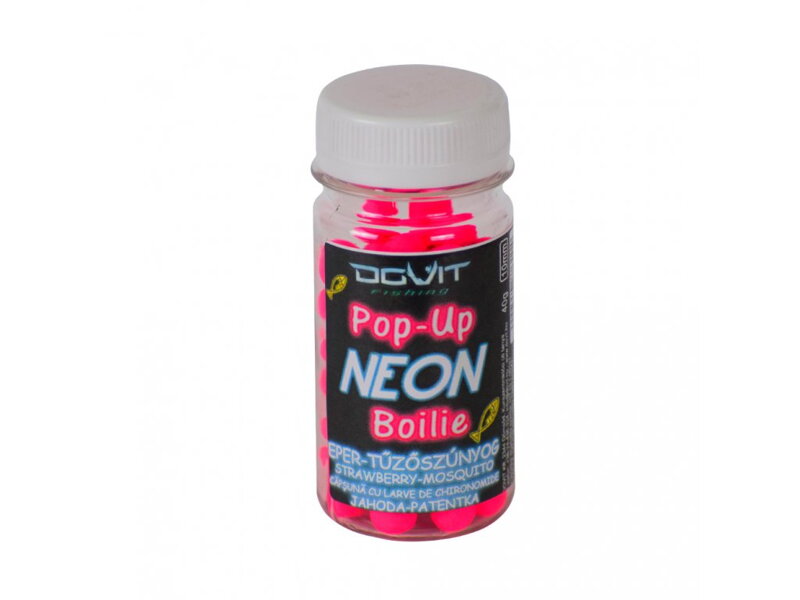 Dovit Pop-Up Neon Boilie 10mm - Jahoda-Patentka Dovit Pop-Up Neon Boilie 10mm - Jahoda-Patentka