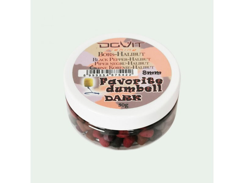 Dovit Favorite Dumbell Dark 8mm - Čierne Korenie-Halibut Dovit Favorite Dumbell Dark 8mm - Čierne Korenie-Halibut