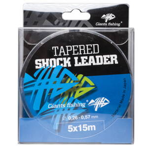 Giants Fishing Kónický šokový vlasec Tapered Shock Leader 5 x 15 m / 0,26 - 0,57 mm