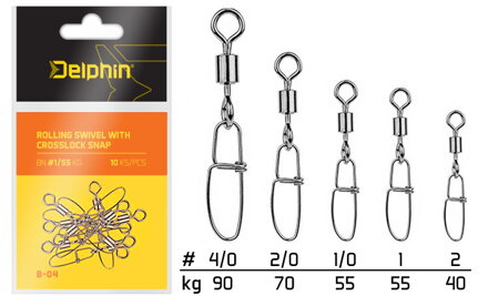 Delphin Rolling swivel with Crosslock snap - BN/1/0