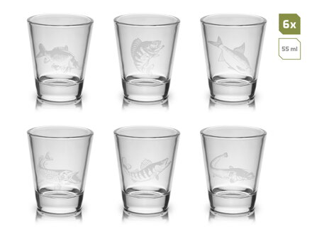 Set sklenených pohárikov Delphin SHOTY 6v1 - 6x55ml