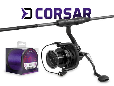 Kaprársky set Delphin CorsaBLACK NERO - 360cm/3 diely + 8T + 0,30mm