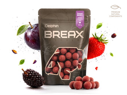Boilies Delphin BreaX / SweetBERRY - Moruša-Jahoda-Slivka/16mm/300g