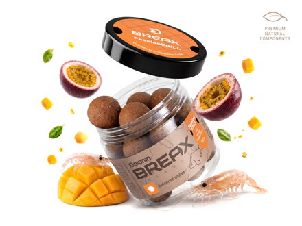 Vyvážené boilies Delphin BreaX/PassionKRILL - Krill-Mango/16mm/100g