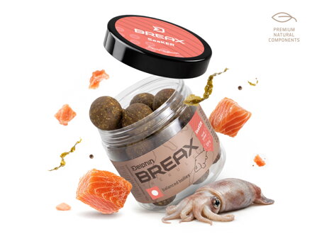 Vyvážené boilies Delphin BreaX/SeaKER - Squid-Losos/16mm/100g
