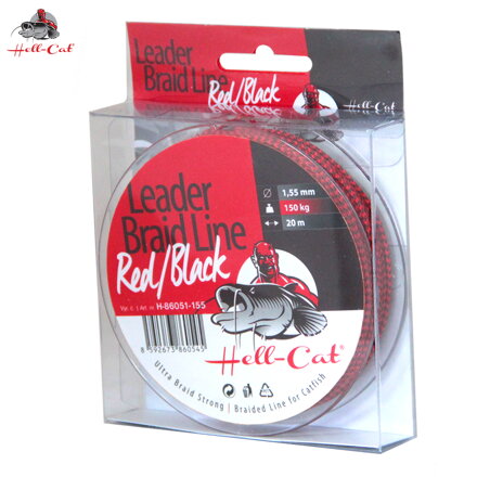 Nadväzcová šnúra Hell-Cat Leader Braid Line Red/Black 20m