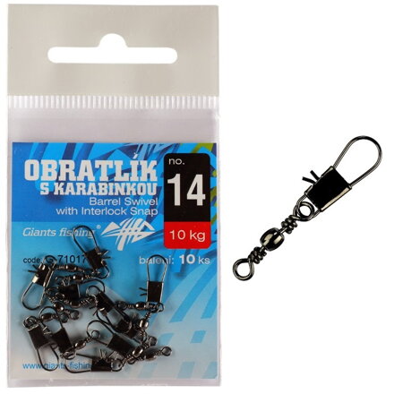 Giants Fishing Obratlík s karabinkou Barrel Swivel with Interlock Snap no.12/12kg/10ks