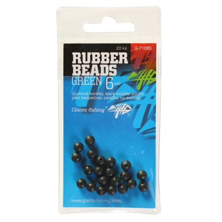 Giants Fishing Gumové guličky Rubber Beads Transparent Green 6mm,20ks