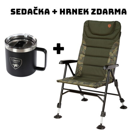 Giants Fishing Kreslo Chair Long Back + nerezový thermo hrnček 400ml ZDARMA!