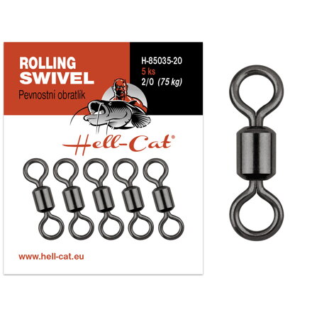Hell-Cat Pevnostný obratlík Power Rolling Swivel 5ks