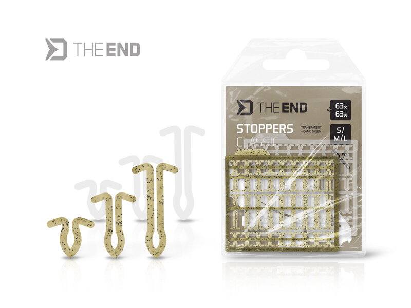 Mix zarážky na boilies Delphin CLASSIC / 126 ks - S,M,L/transparent+camo green