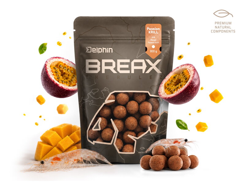 Boilies Delphin BreaX / PassionKRILL - Krill-Mango/16mm/300g