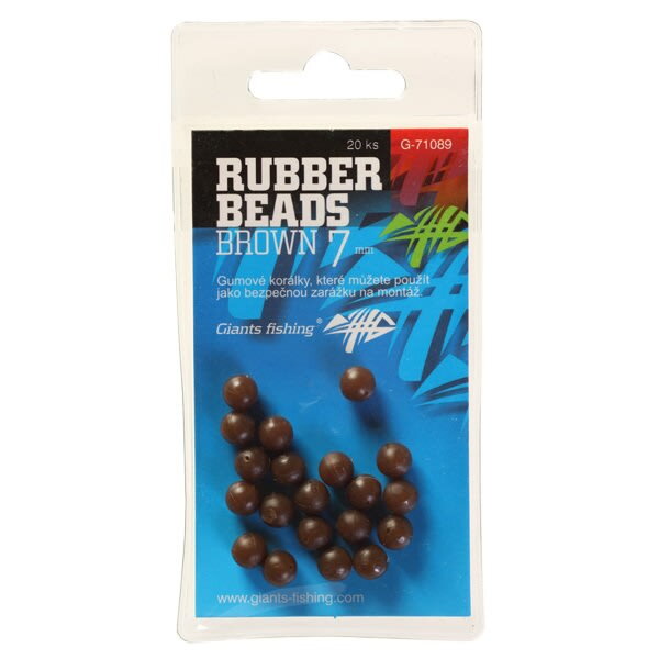 Giants Fishing Gumové guličky Rubber Beads Transparent Brown 7mm,20ks