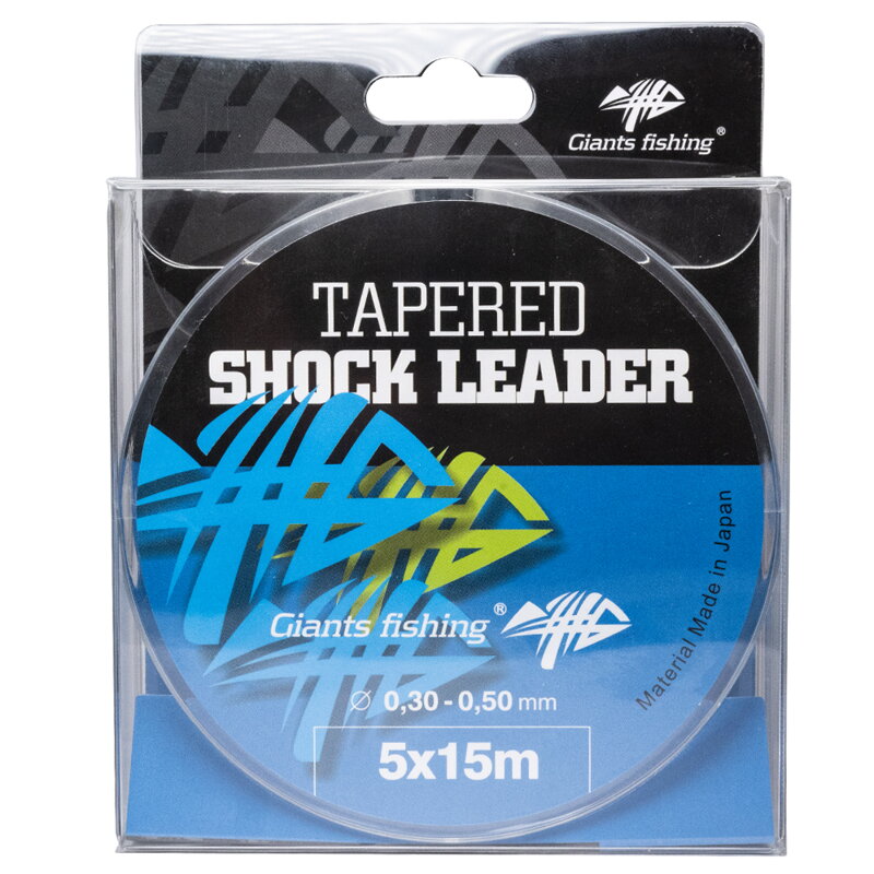 Giants Fishing Kónický šokový vlasec Tapered Shock Leader 5 x 15 m / 0,30 - 0,50 mm Giants Fishing Kónický šokový vlasec Tapered Shock Leader 5 x 15 m / 0,30 - 0,50 mm