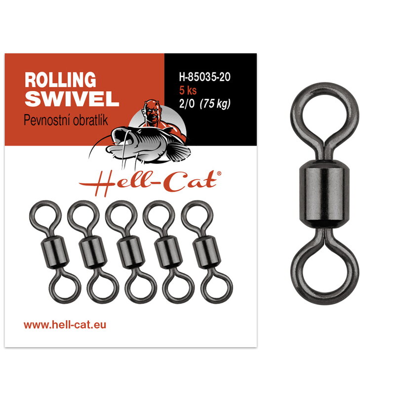 Hell-Cat Pevnostný obratlík Power Rolling Swivel 5ks