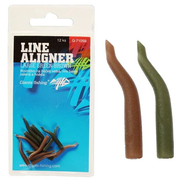 Giants Fishing Rovnátka na háčik Line Aligner-Small Green-Brown/12pc